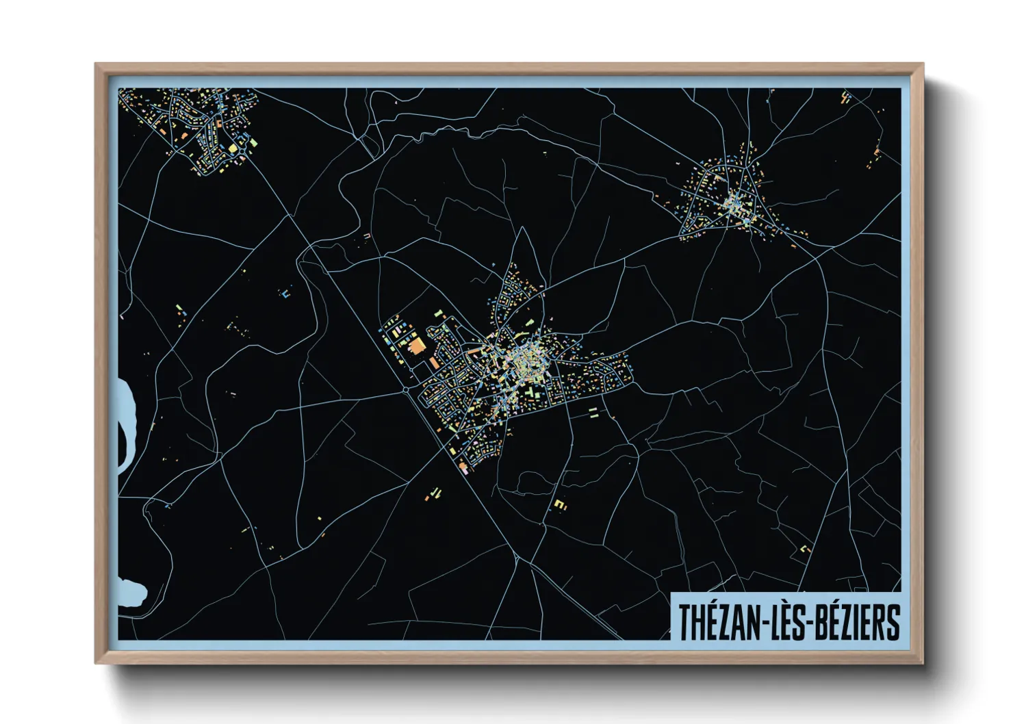 Une affiche de carte sur Thézan-lès-Béziers