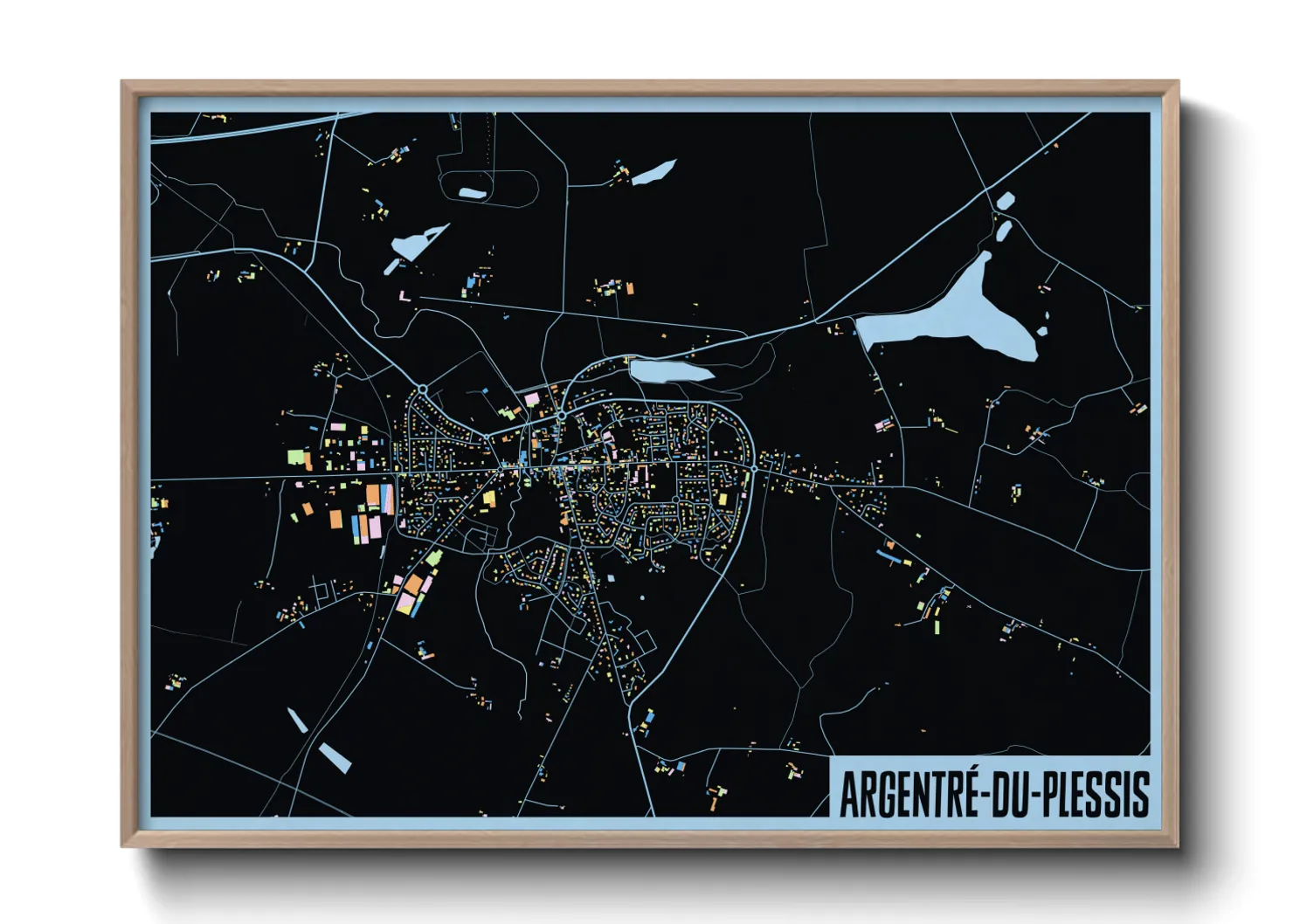 Une affiche de carte sur Argentré-du-Plessis