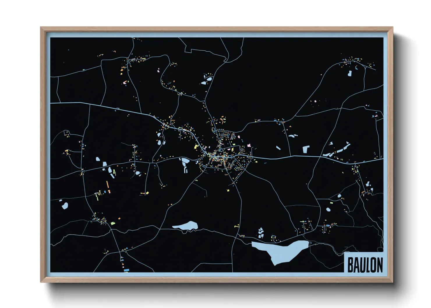 Une affiche de carte sur Baulon