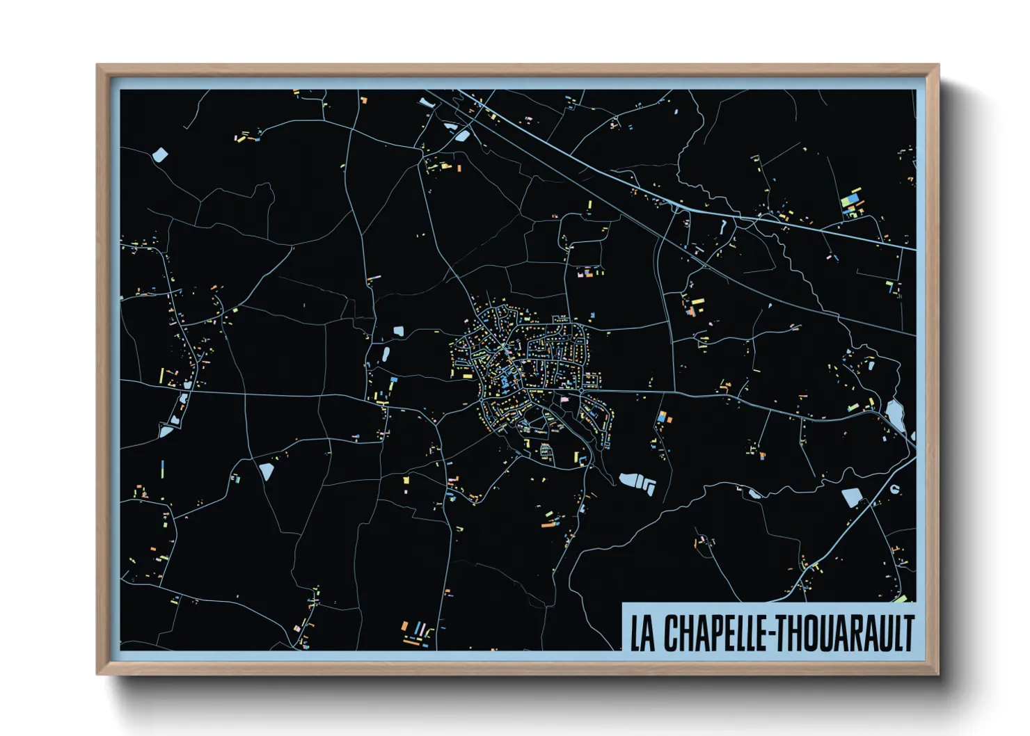 Une affiche de carte sur La Chapelle-Thouarault