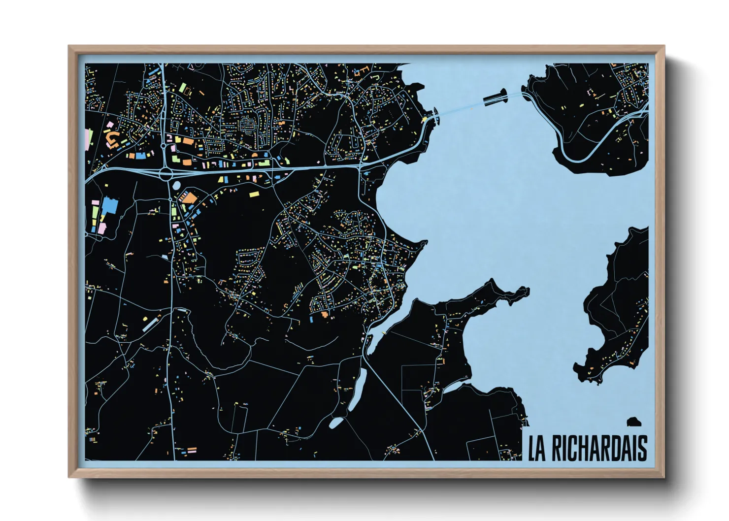 Une affiche de carte sur La Richardais