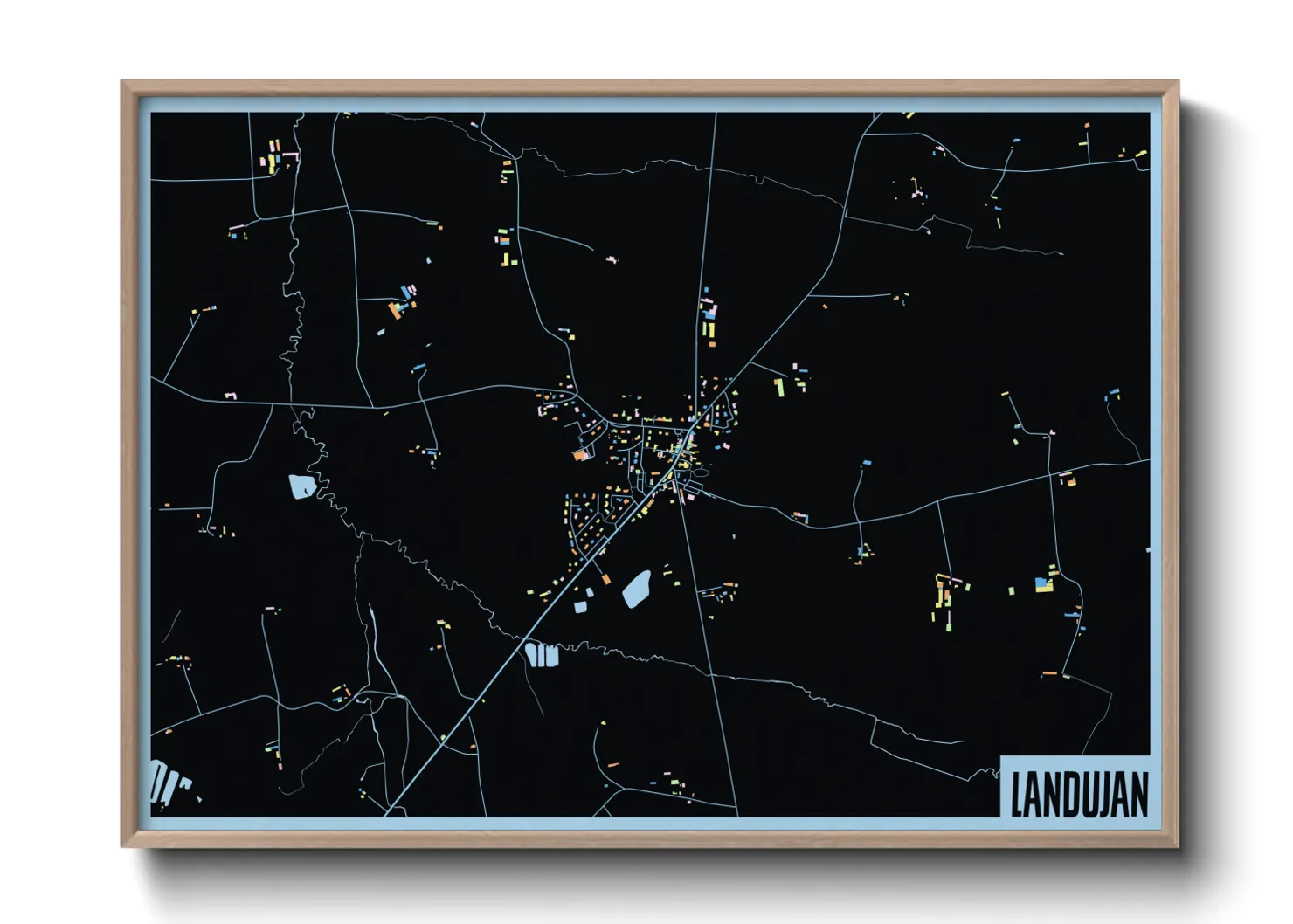 Une affiche de carte sur Landujan