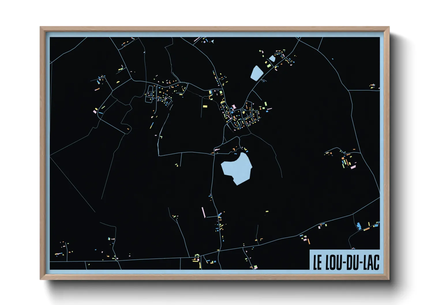 Une affiche de carte sur Le Lou-du-Lac