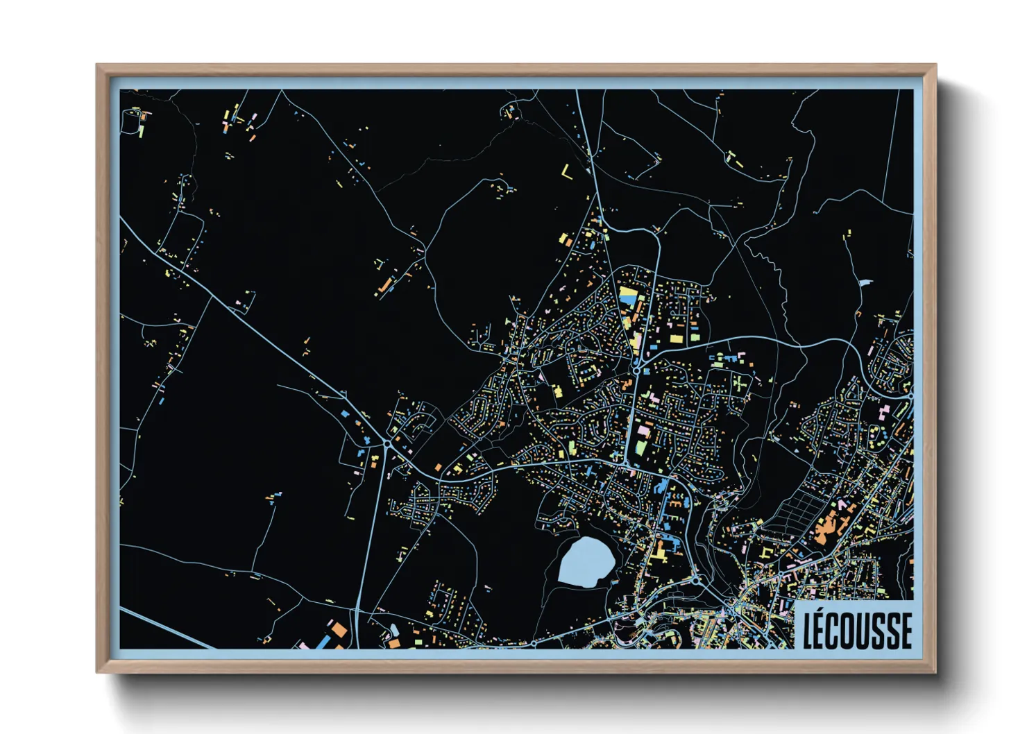 Une affiche de carte sur Lécousse