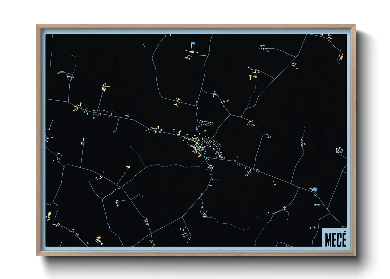 Une affiche de carte sur Mecé