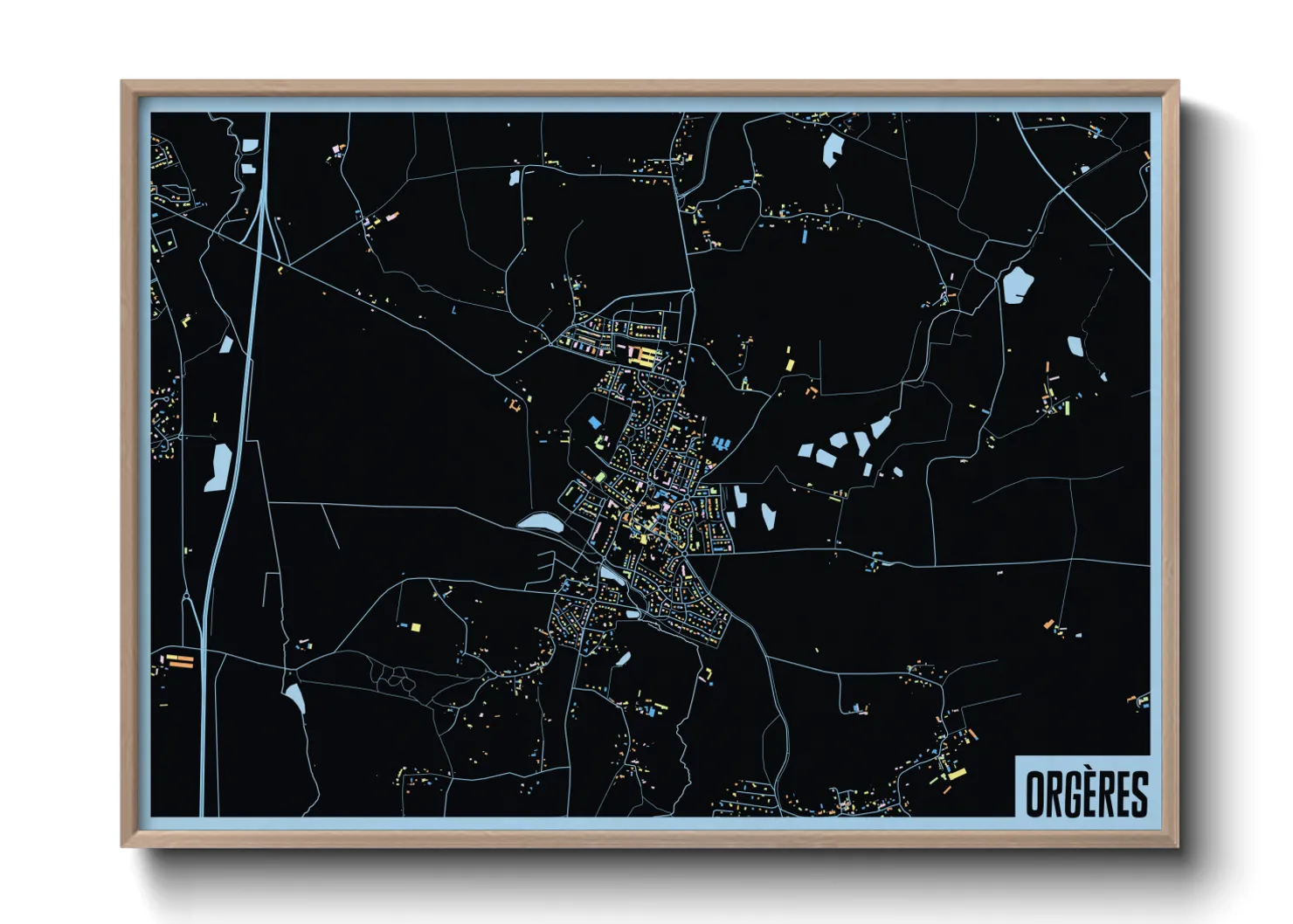 Une affiche de carte sur Orgères