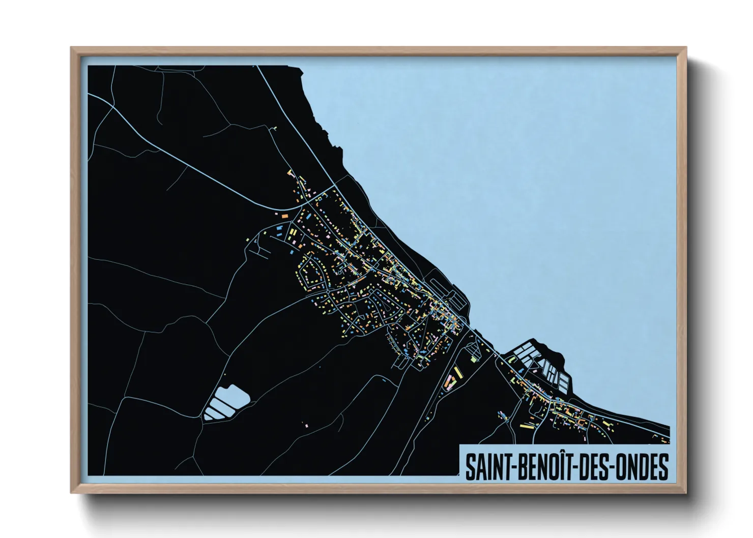 Une affiche de carte sur Saint-Benoît-des-Ondes