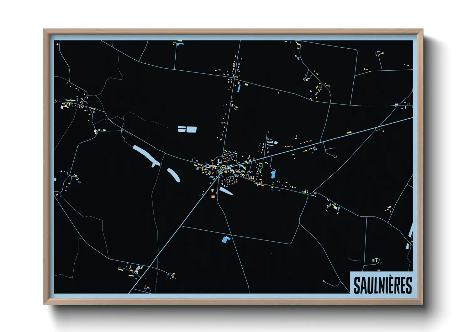 Une affiche de carte sur Saulnières