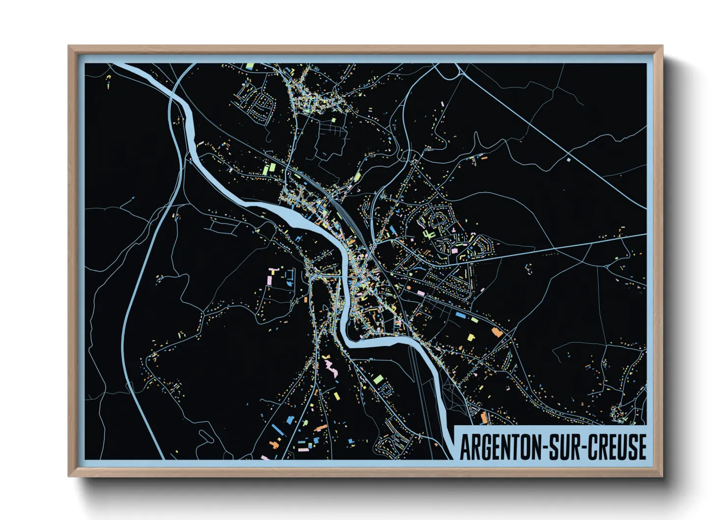 Une affiche de carte sur Argenton-sur-Creuse