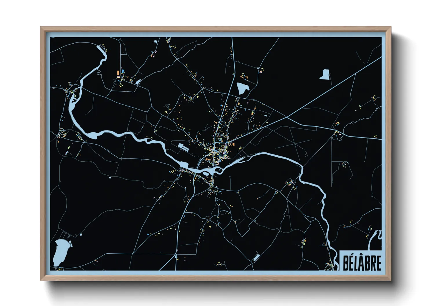 Une affiche de carte sur Bélâbre