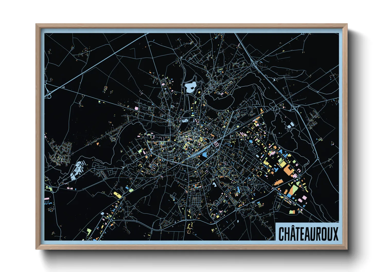 Une affiche de carte sur Châteauroux