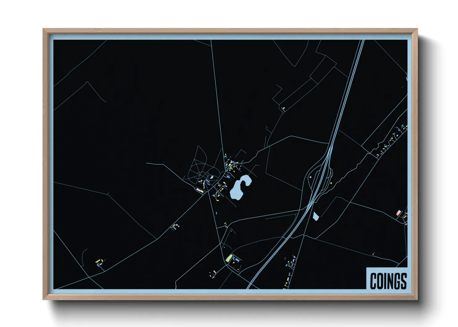 Une affiche de carte sur Coings