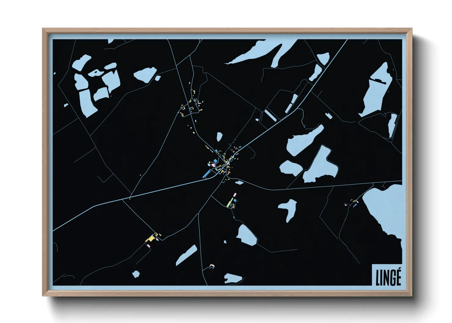 Une affiche de carte sur Lingé
