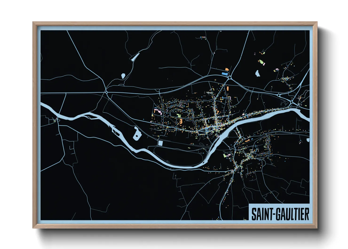 Une affiche de carte sur Saint-Gaultier