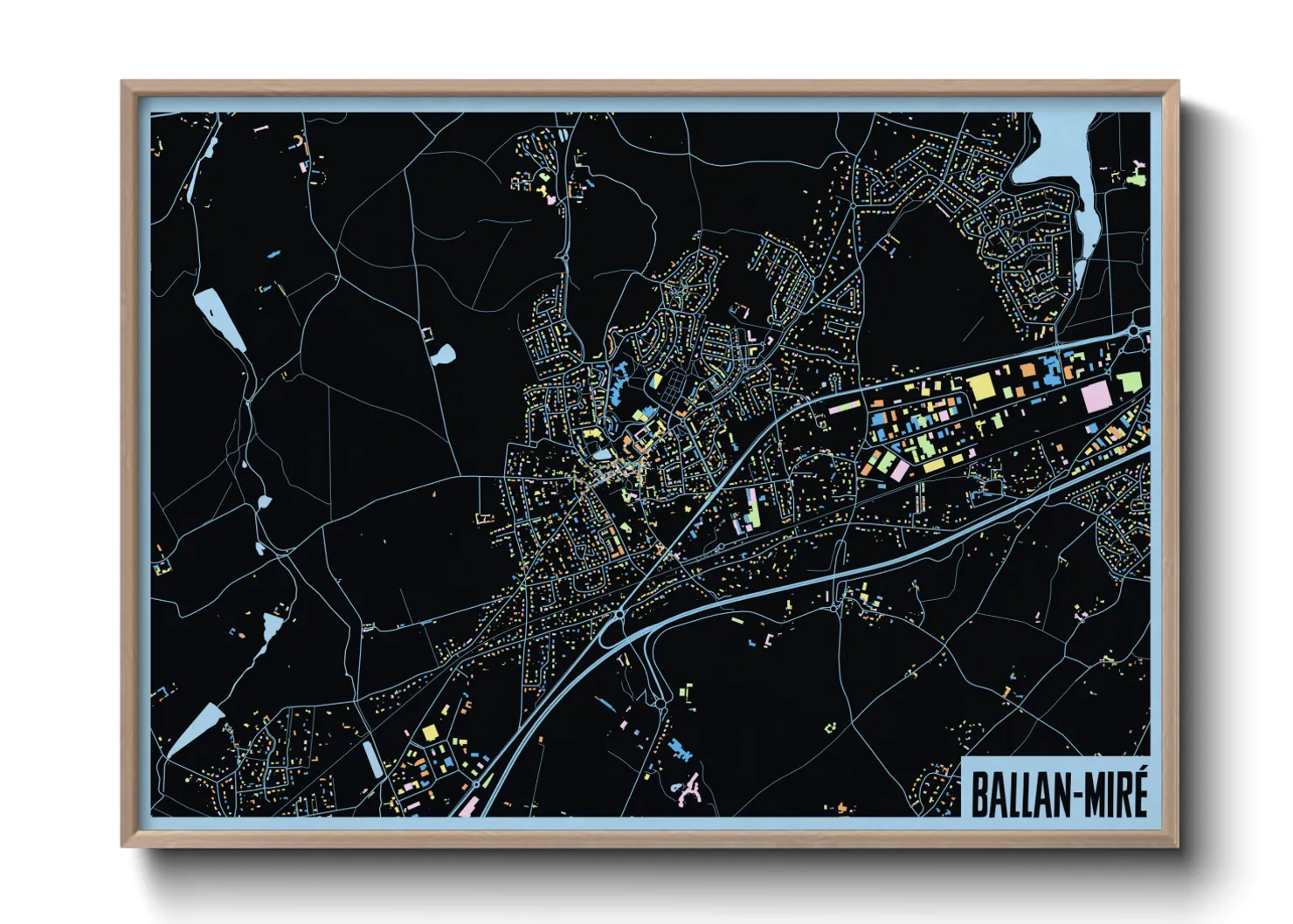 Une affiche de carte sur Ballan-Miré