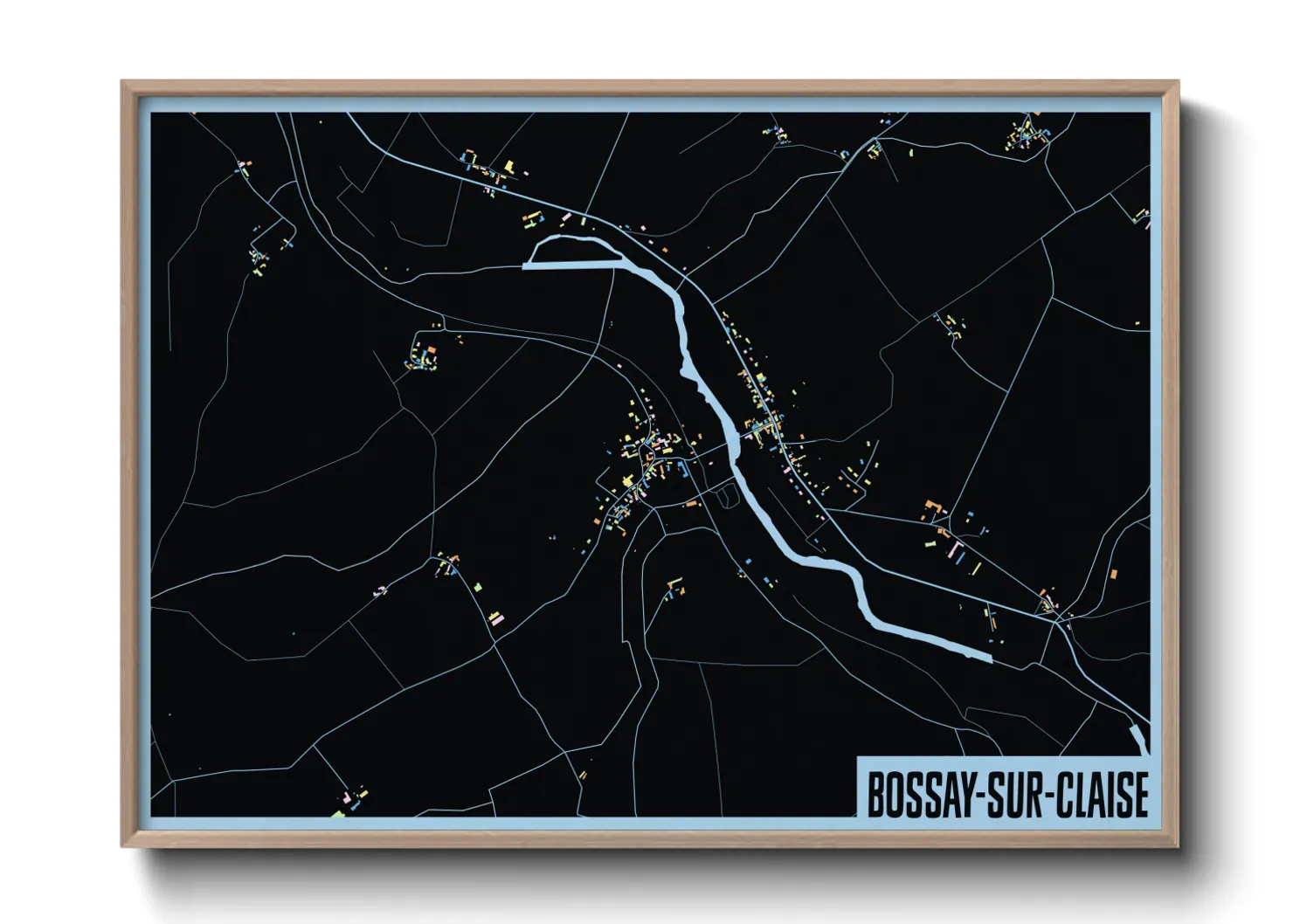 Une affiche de carte sur Bossay-sur-Claise