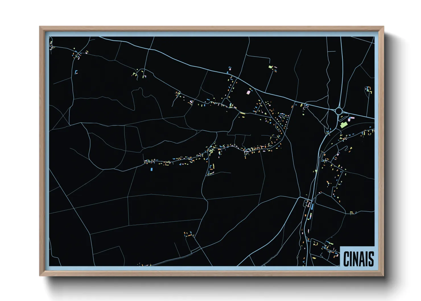 Une affiche de carte sur Cinais