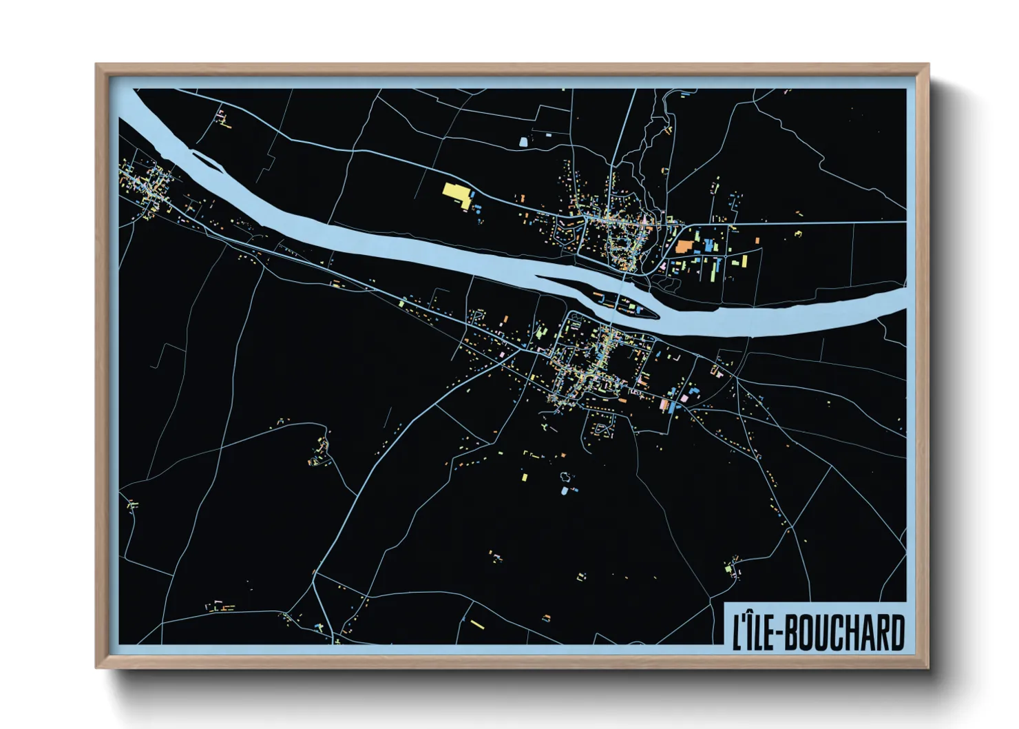 Une affiche de carte sur L'Île-Bouchard