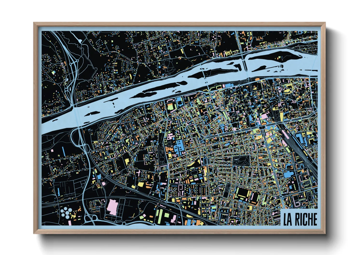 Une affiche de carte sur La Riche