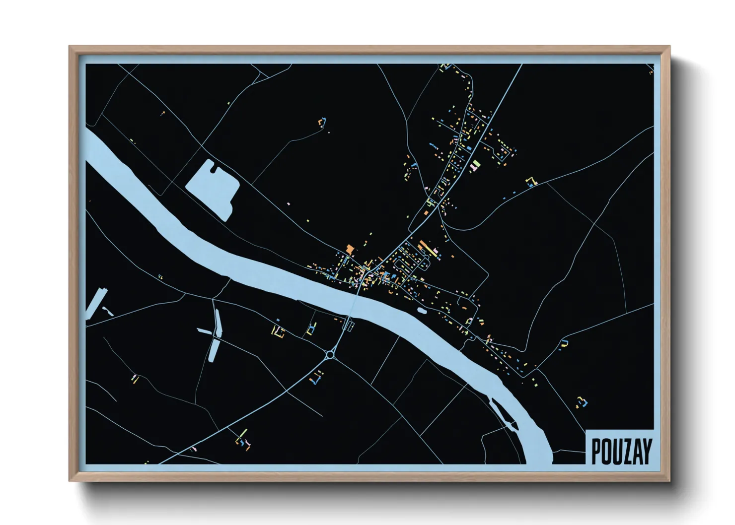 Une affiche de carte sur Pouzay