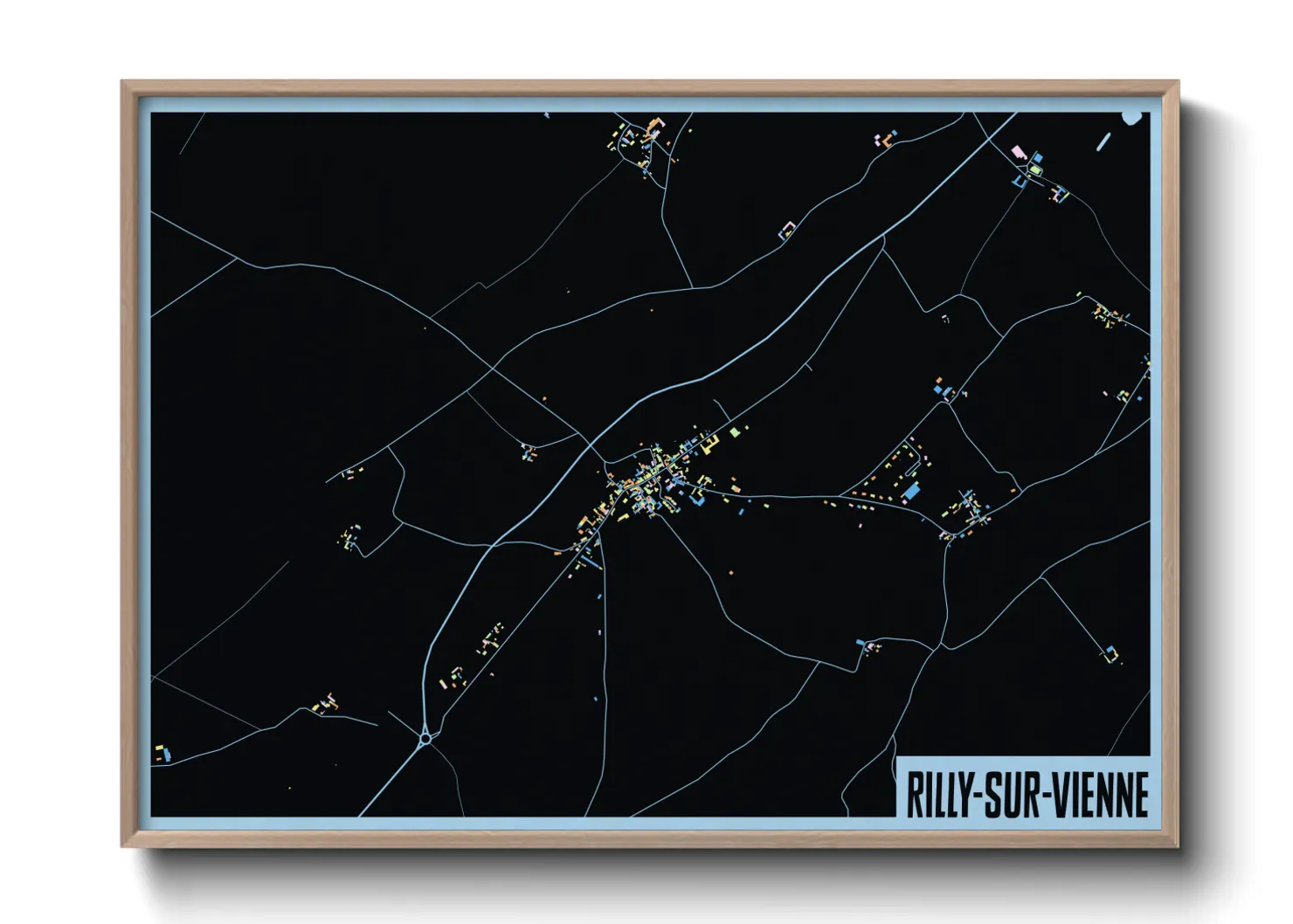 Une affiche de carte sur Rilly-sur-Vienne