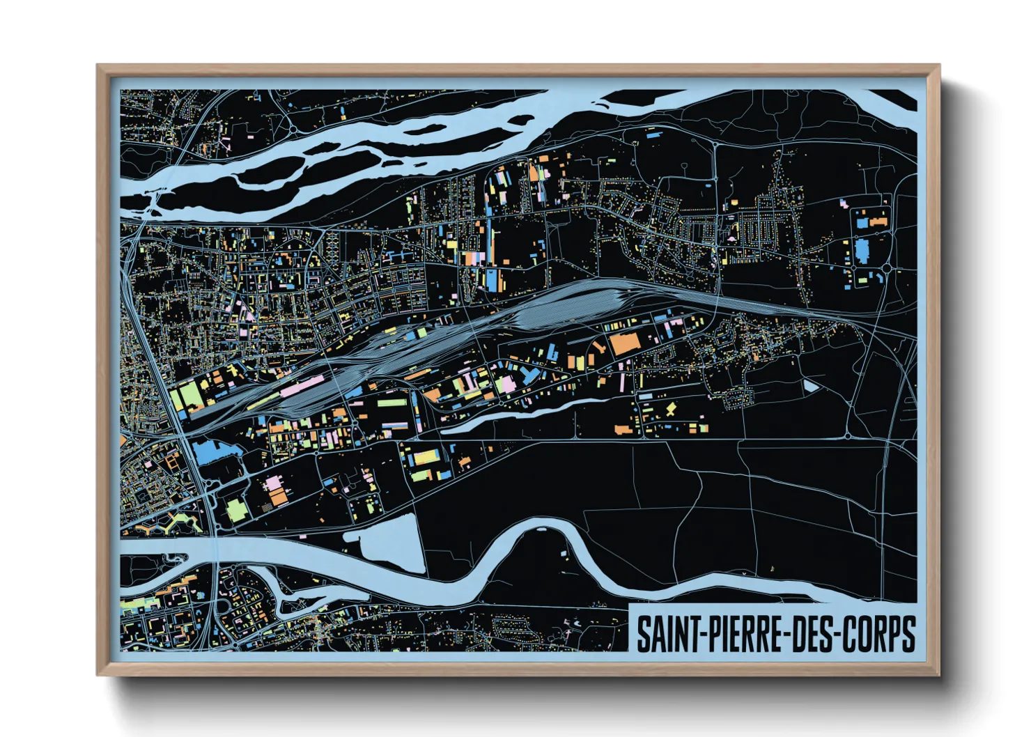 Une affiche de carte sur Saint-Pierre-des-Corps