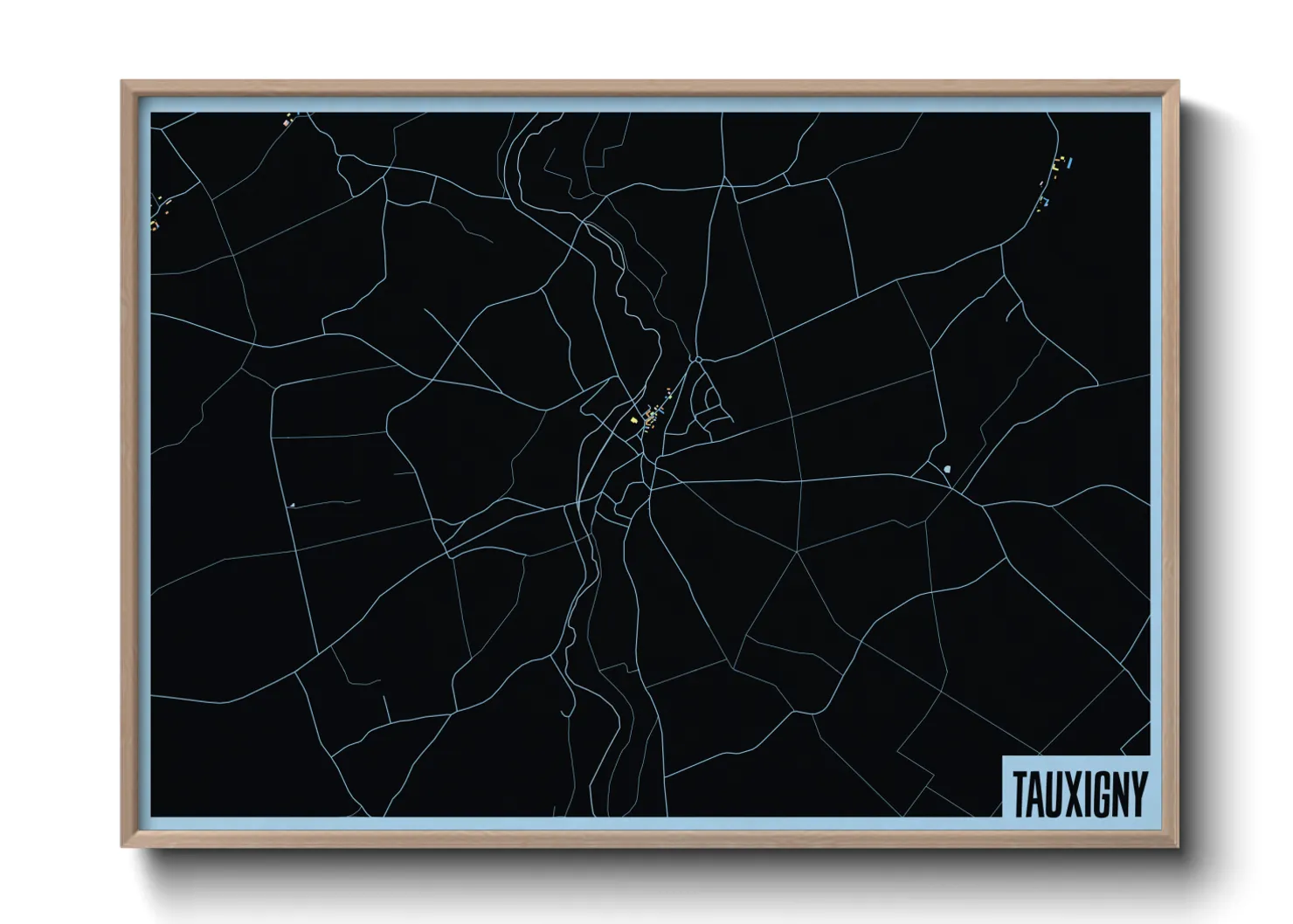 Une affiche de carte sur Tauxigny