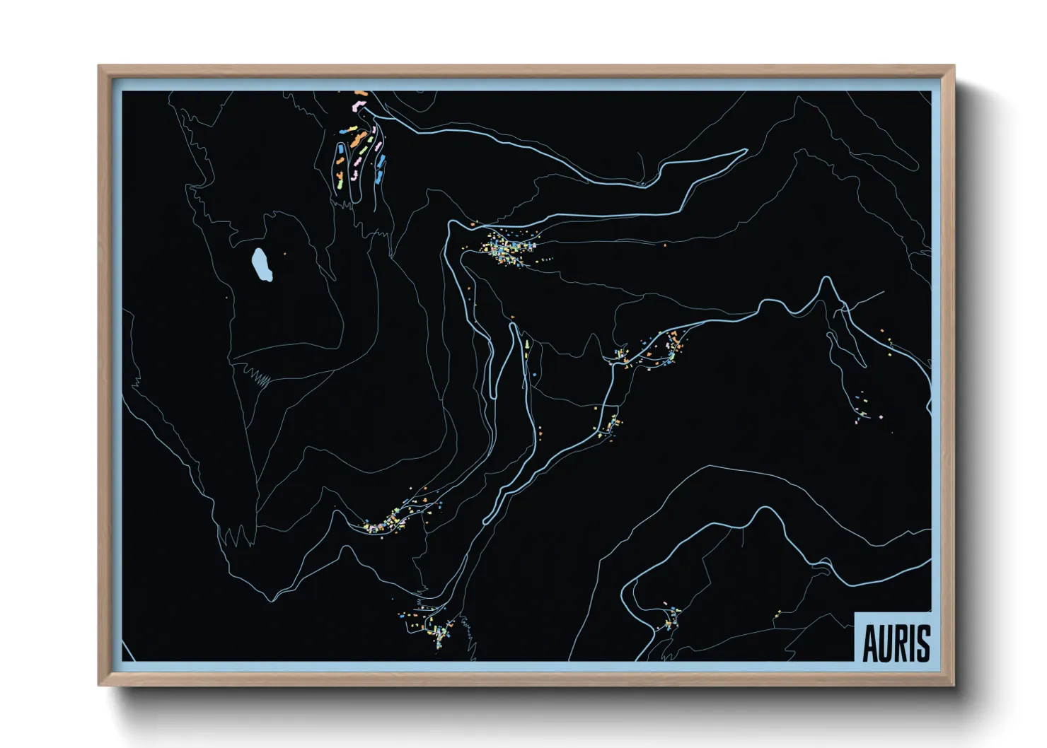 Une affiche de carte sur Auris