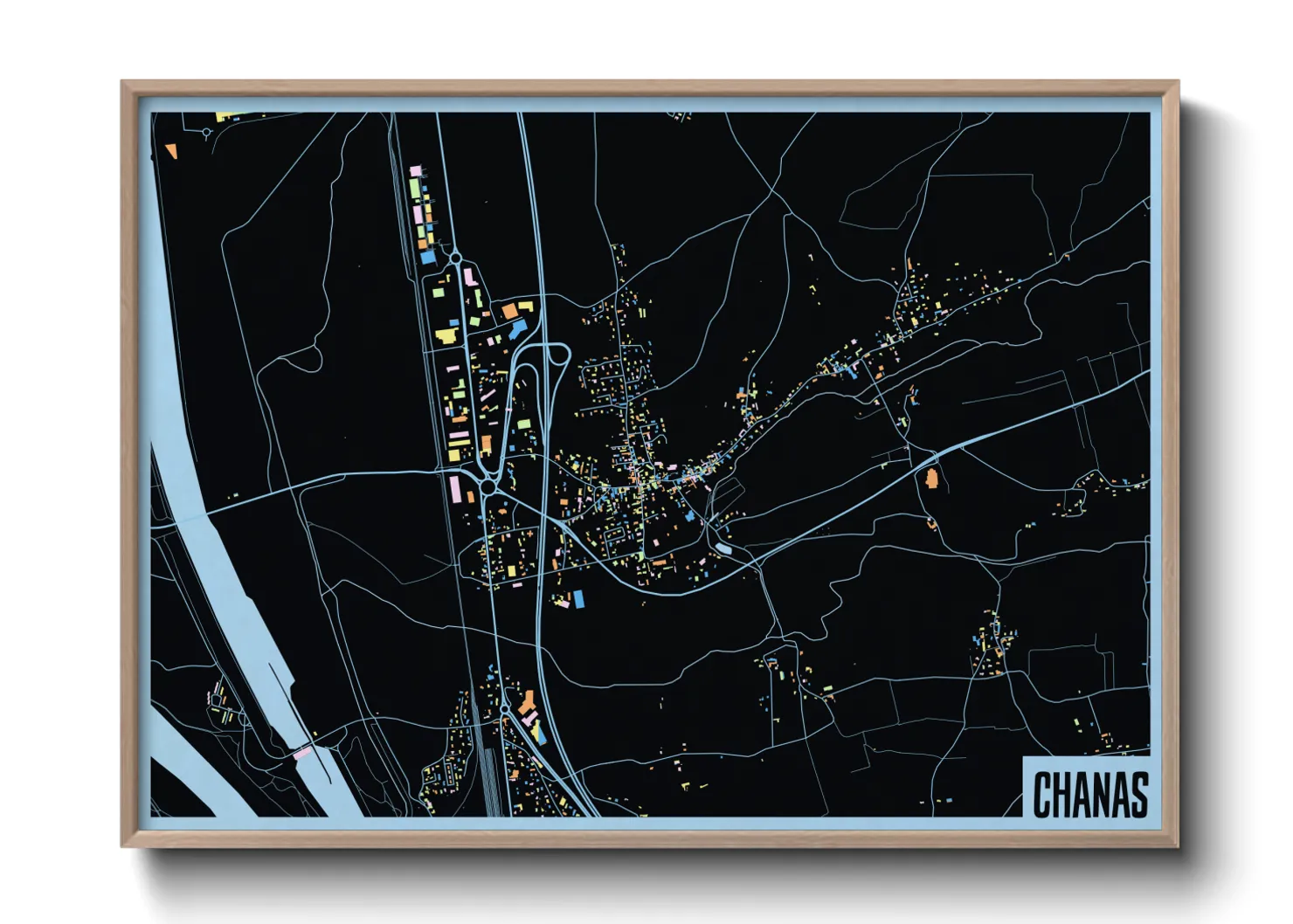 Une affiche de carte sur Chanas