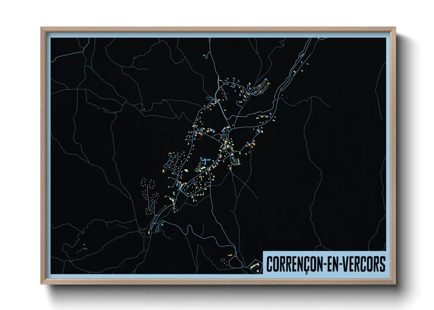Une affiche de carte sur Corrençon-en-Vercors