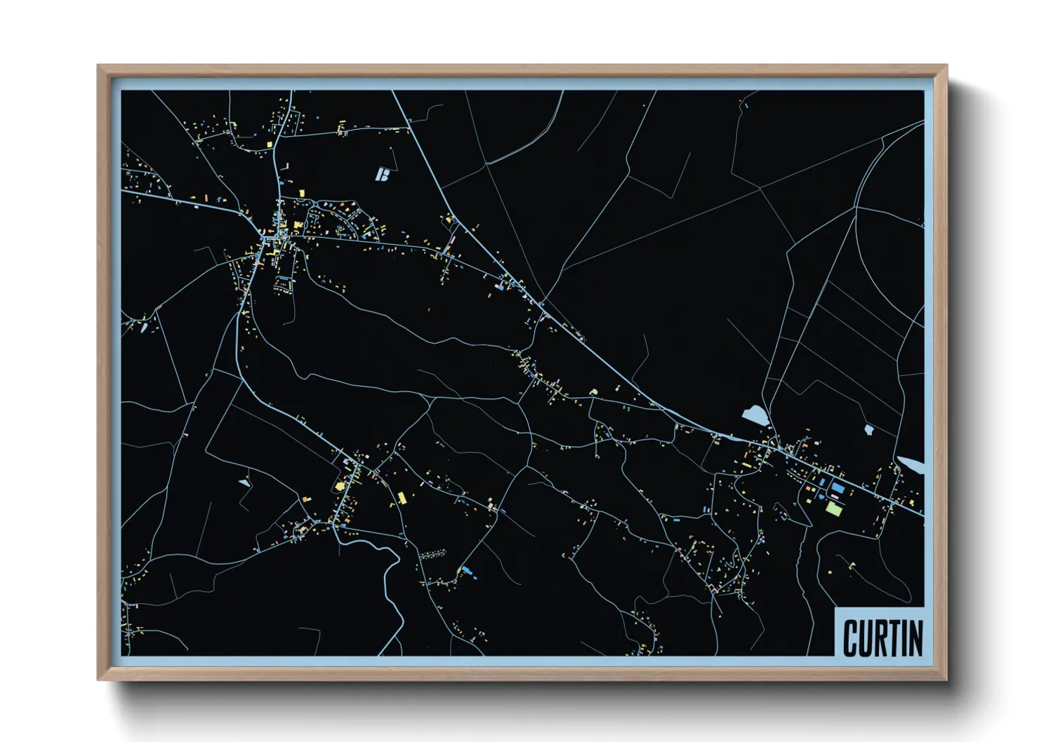 Une affiche de carte sur Curtin