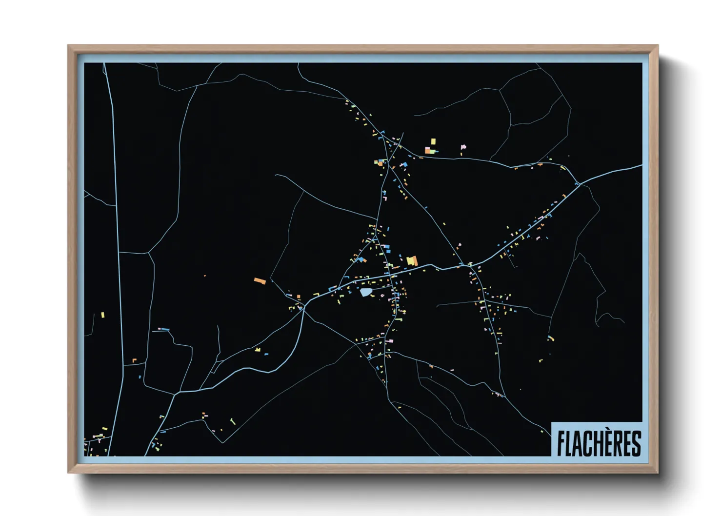 Une affiche de carte sur Flachères