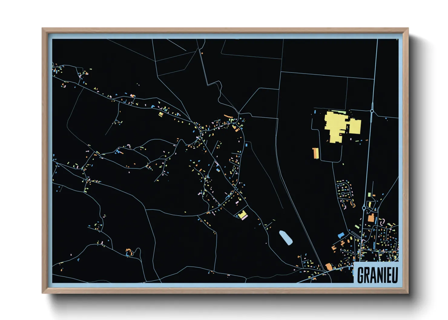 Une affiche de carte sur Granieu