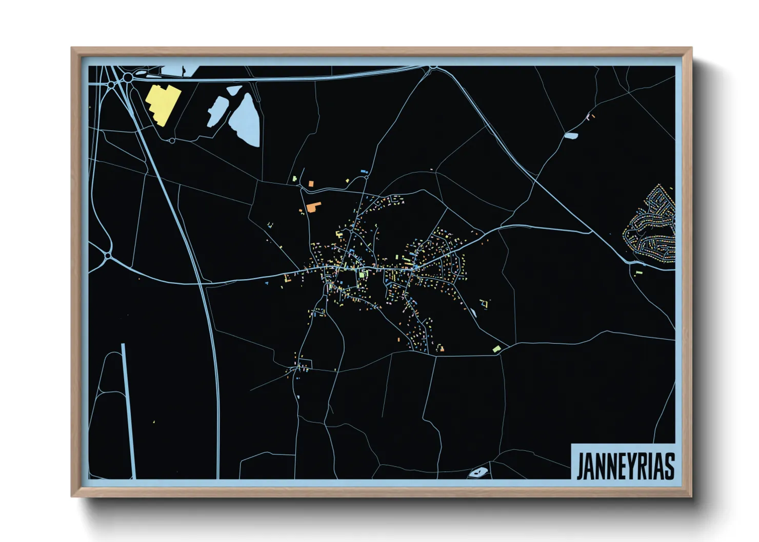 Une affiche de carte sur Janneyrias