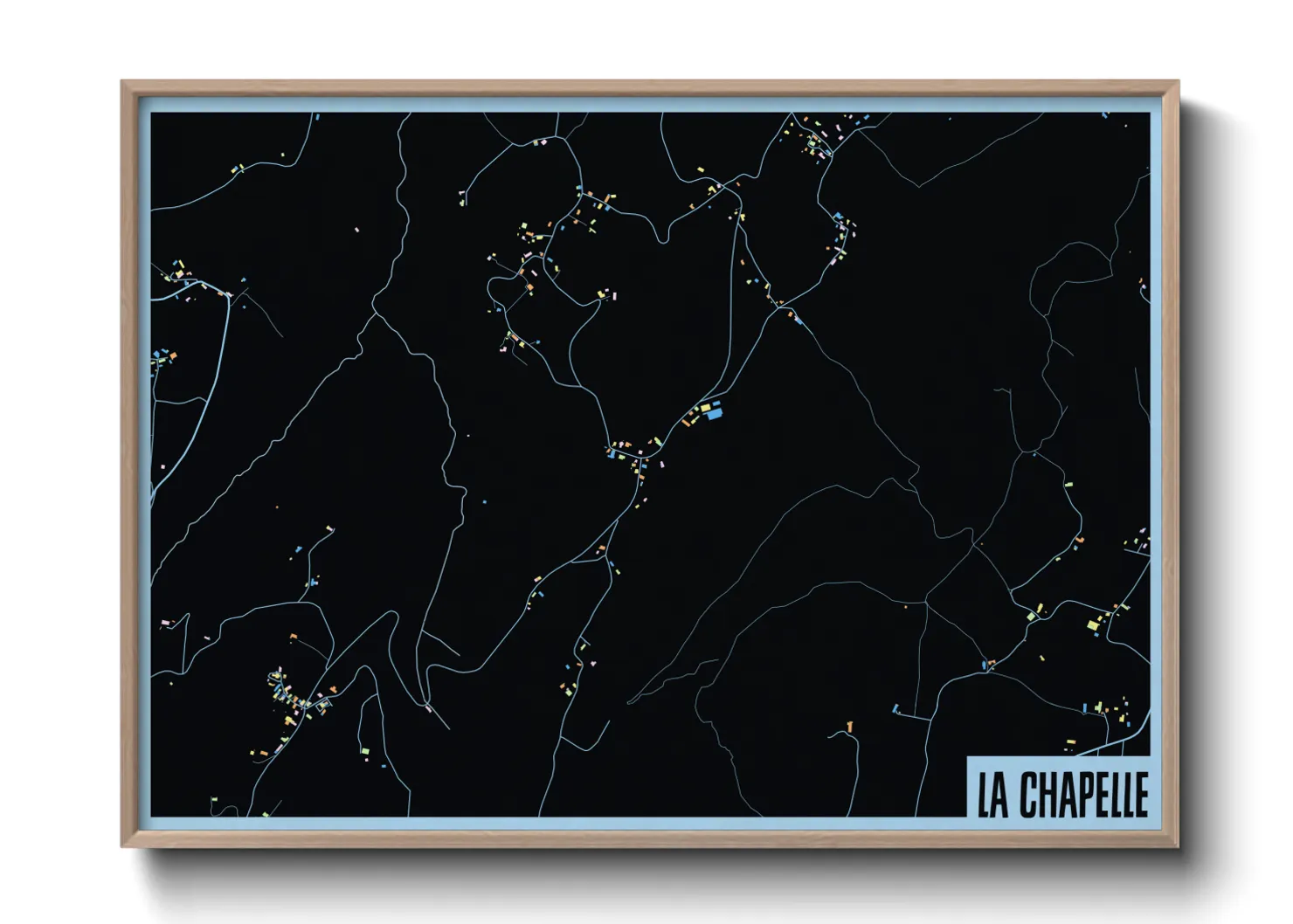 Une affiche de carte sur La Chapelle