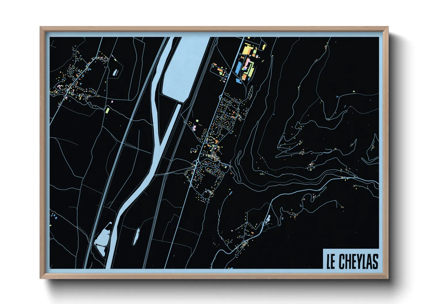 Une affiche de carte sur Le Cheylas