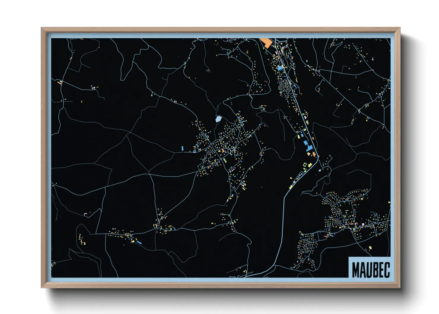 Une affiche de carte sur Maubec