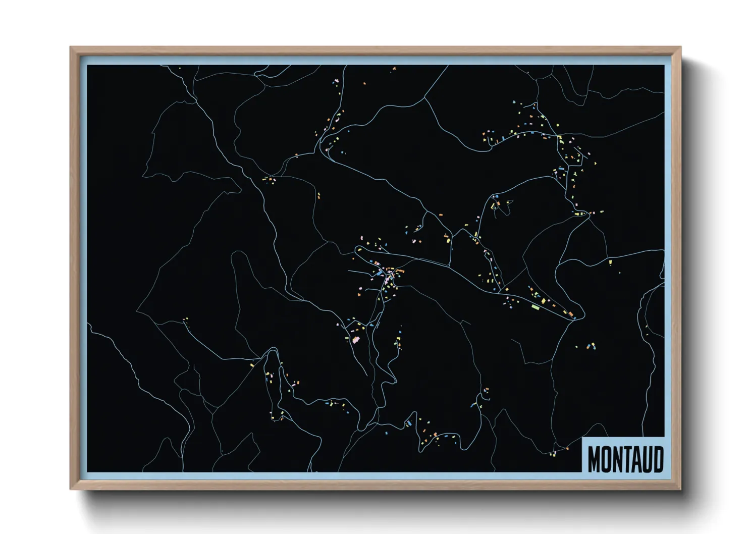 Une affiche de carte sur Montaud