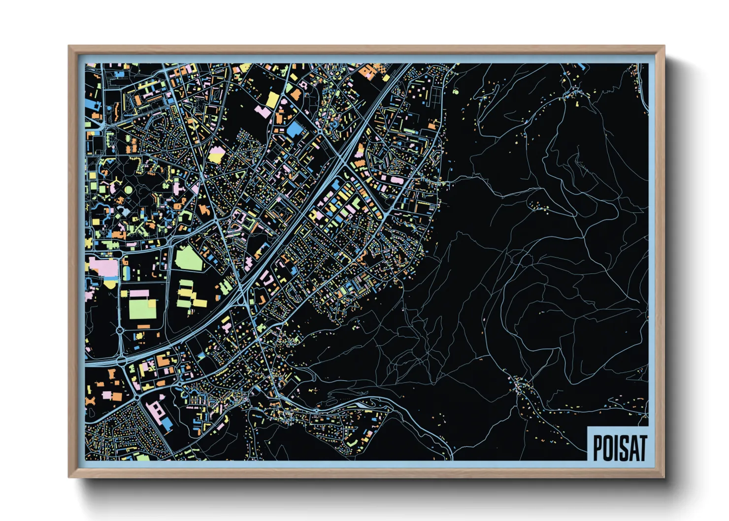 Une affiche de carte sur Poisat