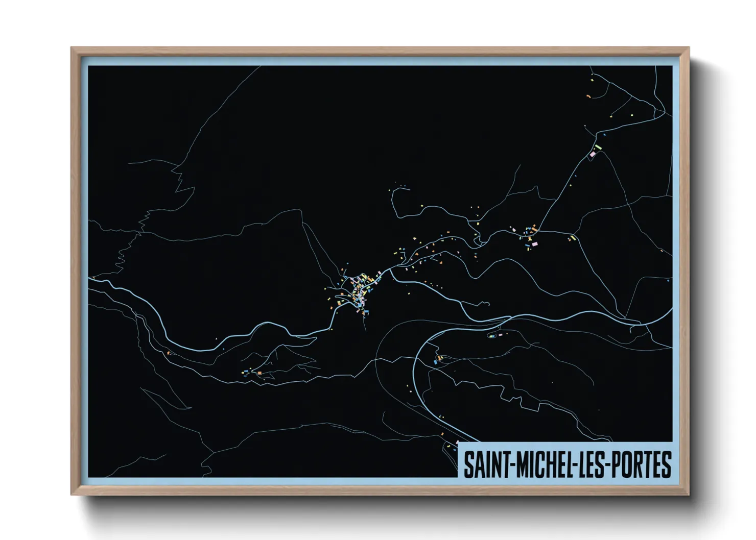Une affiche de carte sur Saint-Michel-les-Portes
