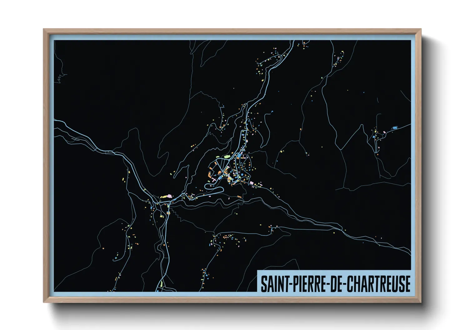 Une affiche de carte sur Saint-Pierre-de-Chartreuse