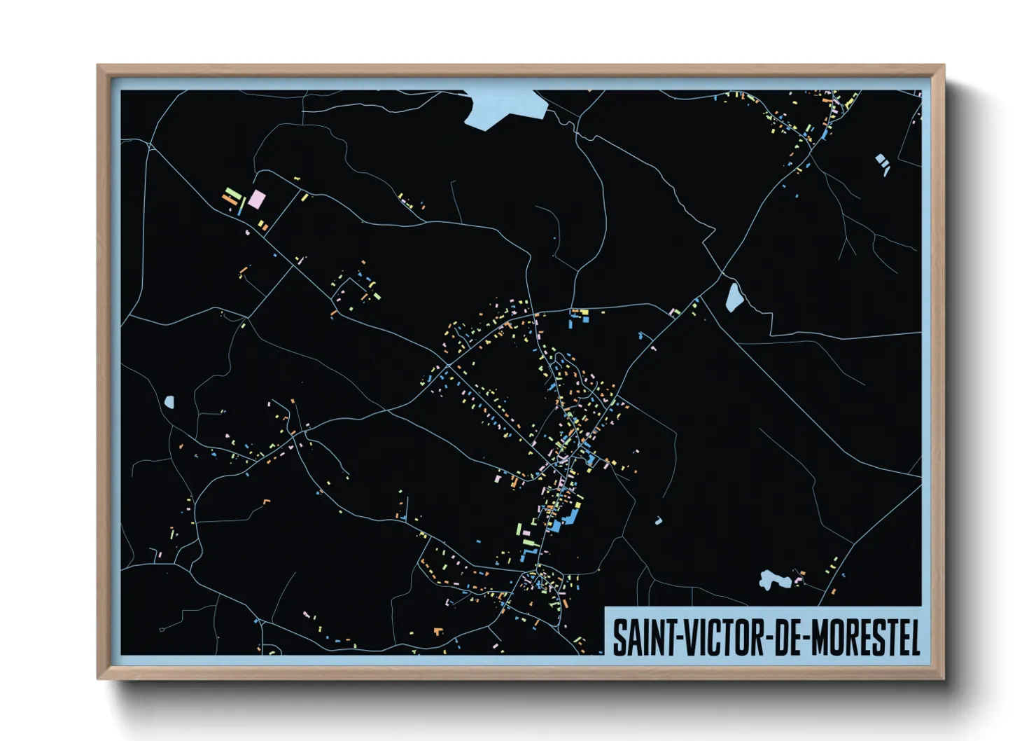 Une affiche de carte sur Saint-Victor-de-Morestel