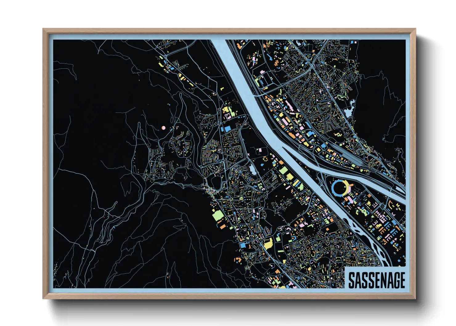 Une affiche de carte sur Sassenage