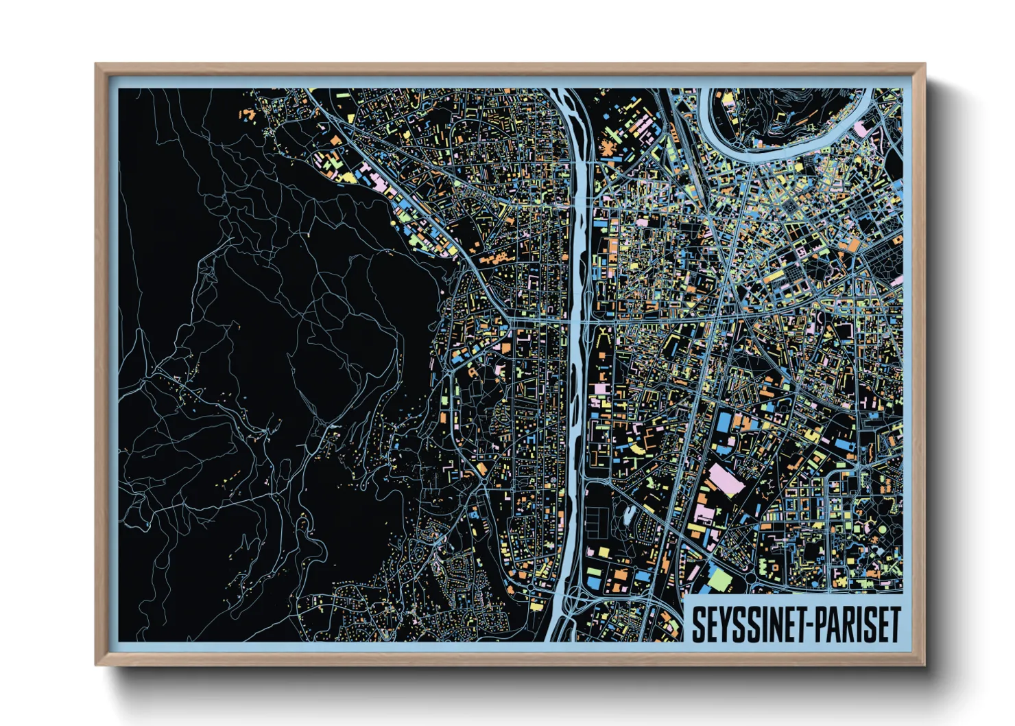 Une affiche de carte sur Seyssinet-Pariset