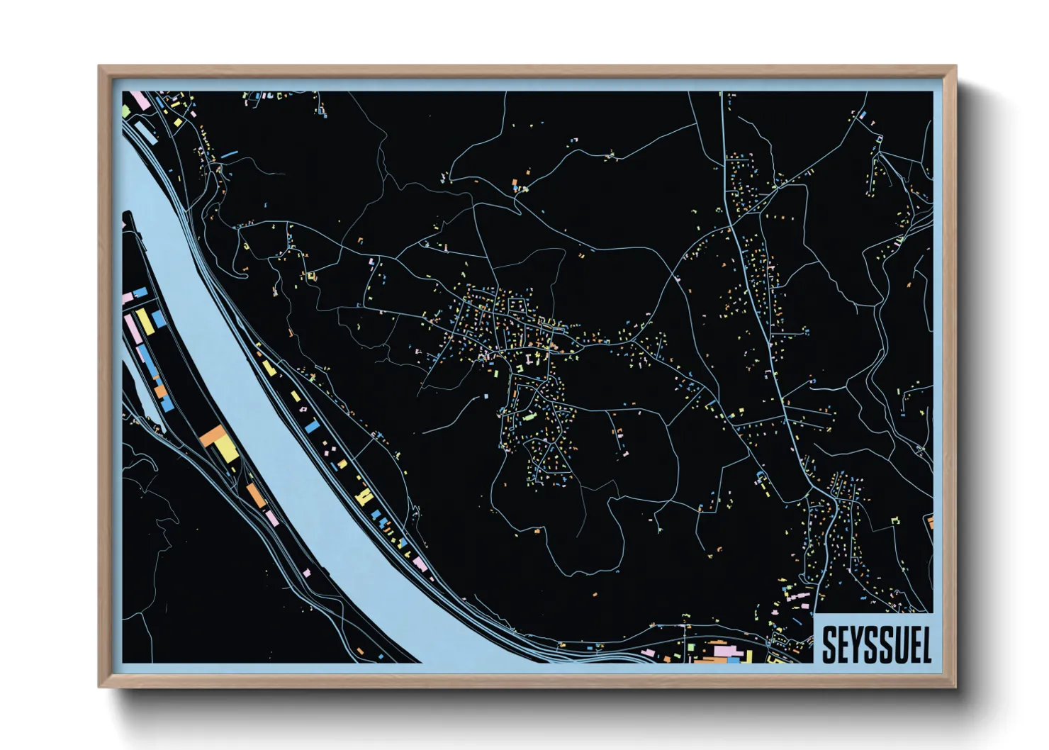 Une affiche de carte sur Seyssuel