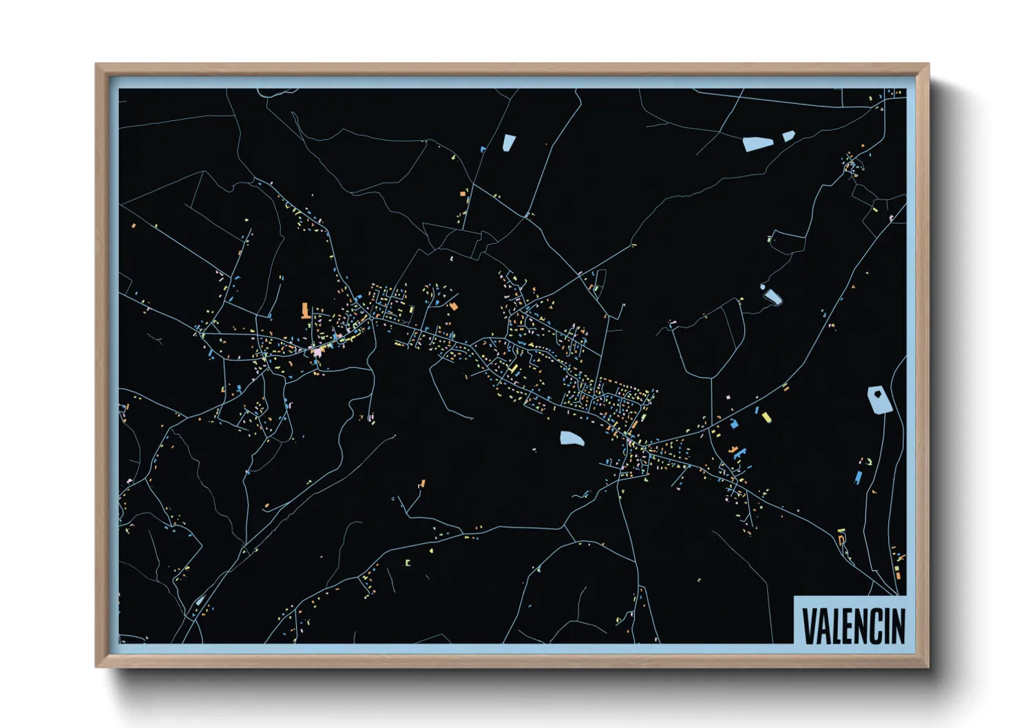 Une affiche de carte sur Valencin