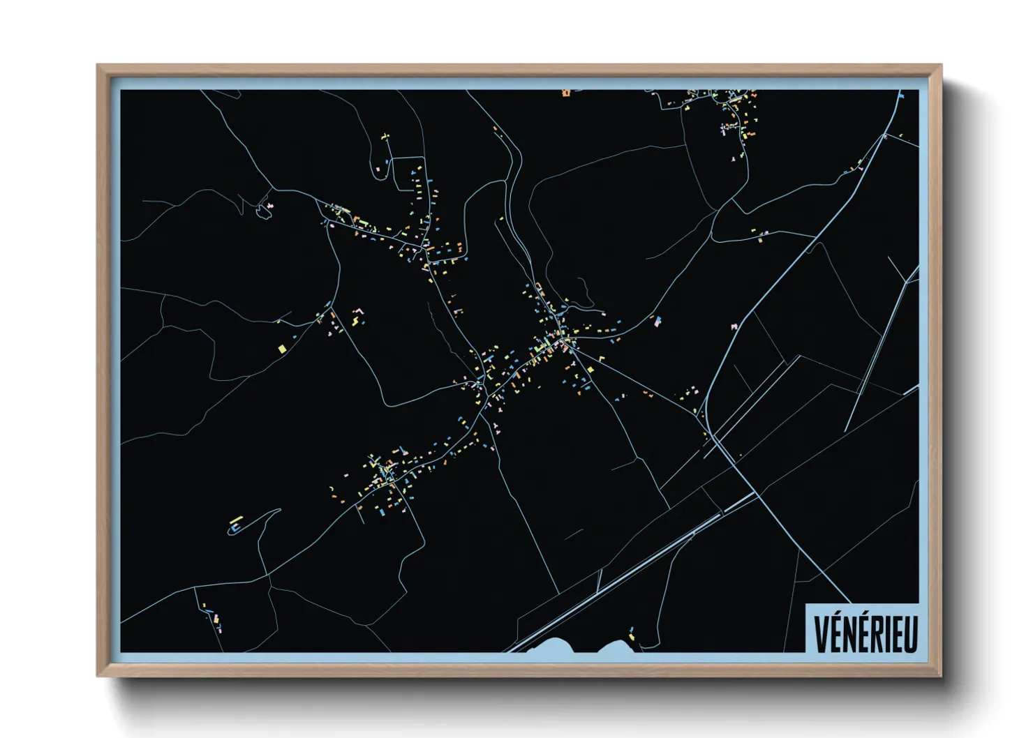 Une affiche de carte sur Vénérieu