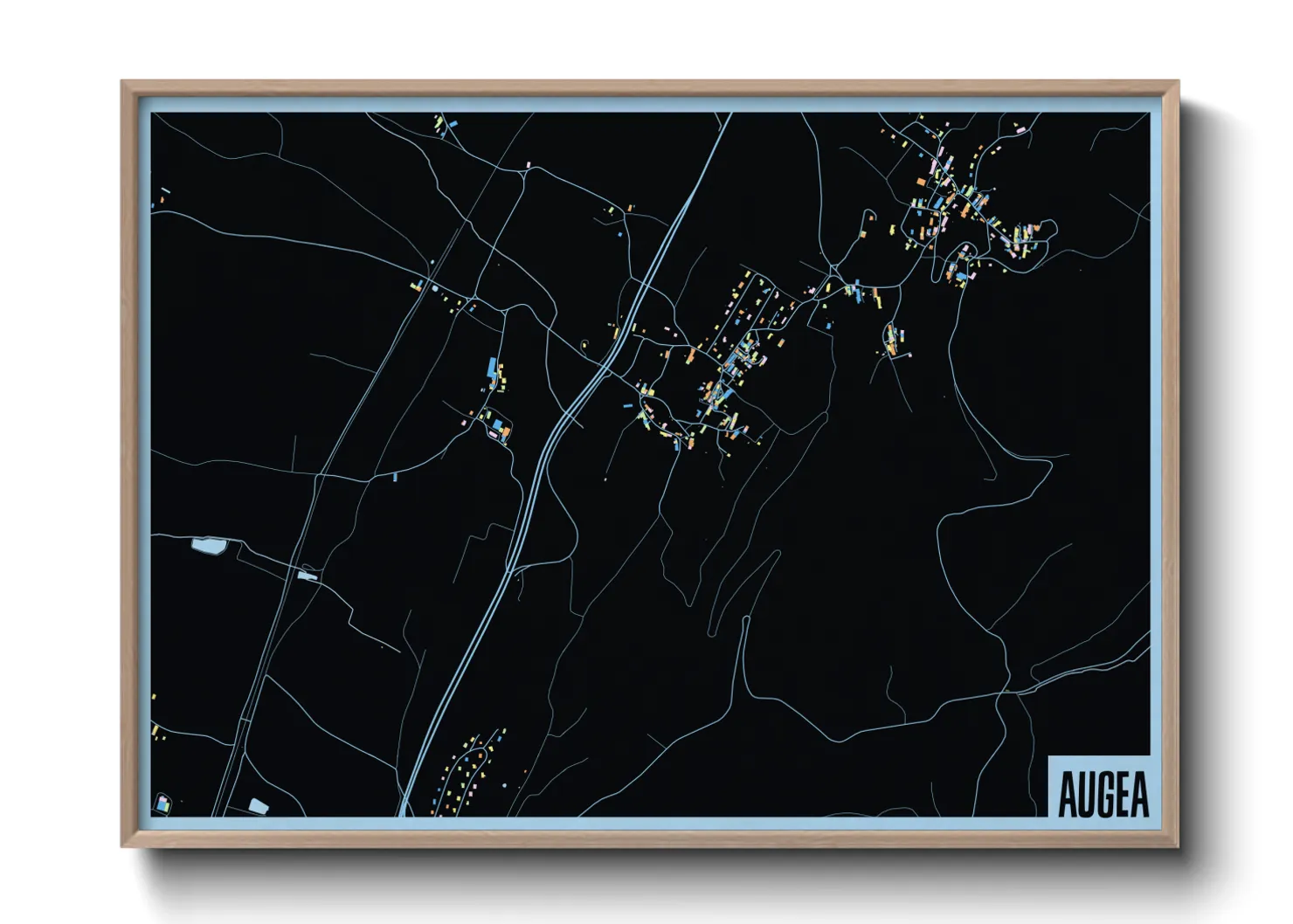 Une affiche de carte sur Augea