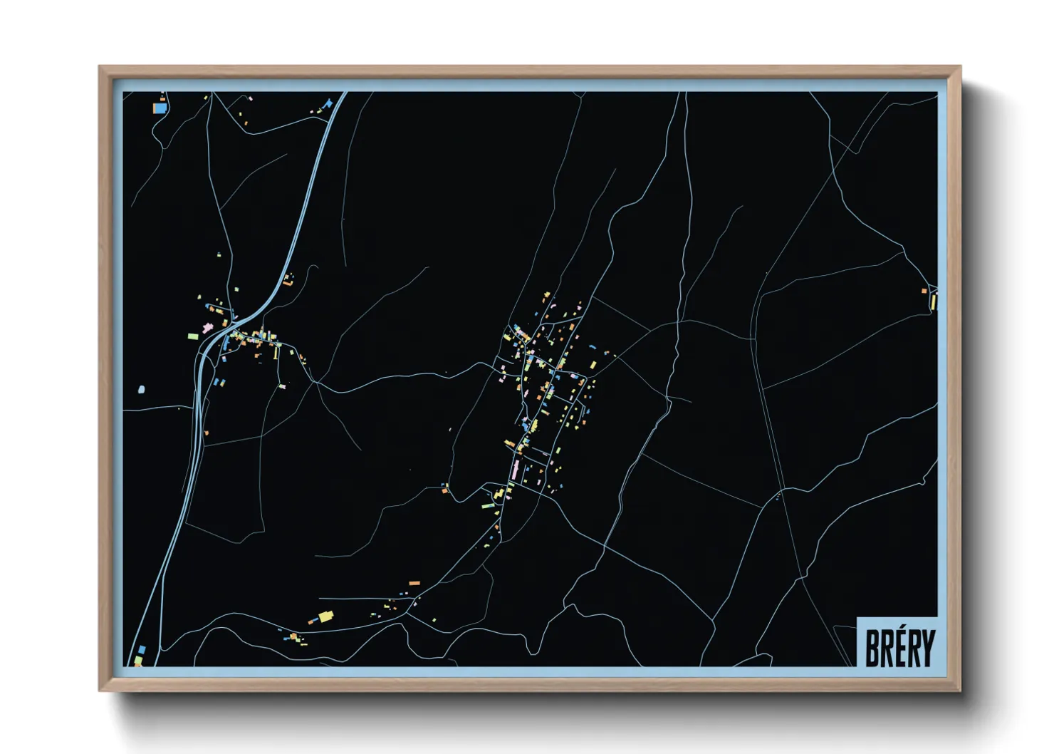 Une affiche de carte sur Bréry