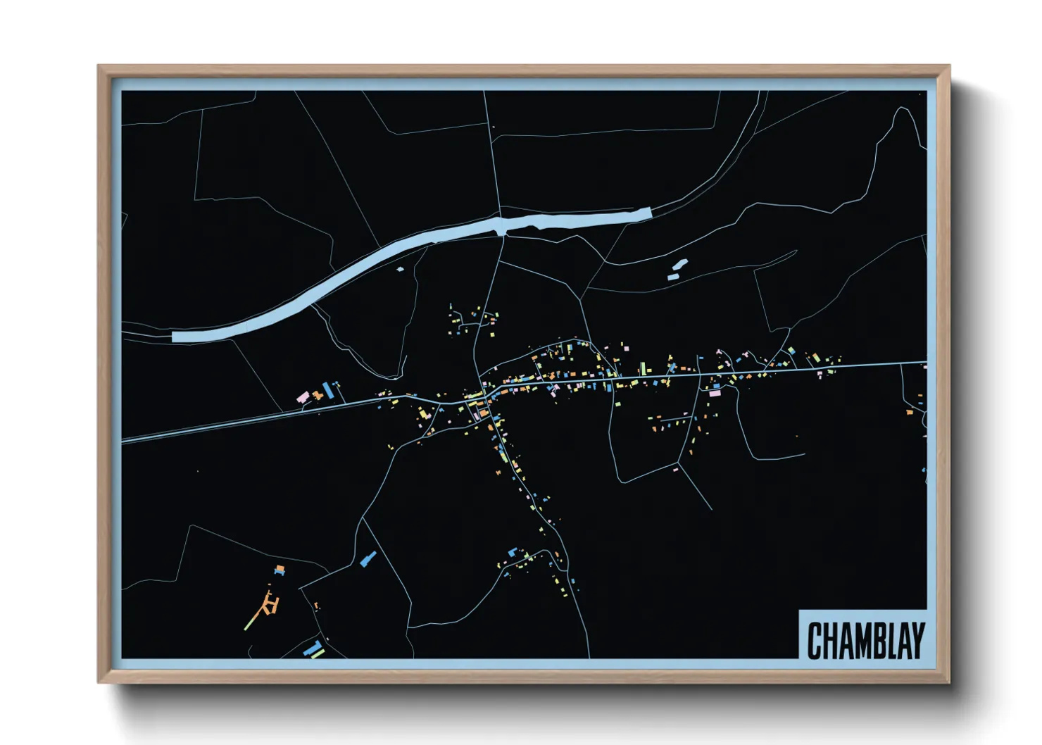 Une affiche de carte sur Chamblay